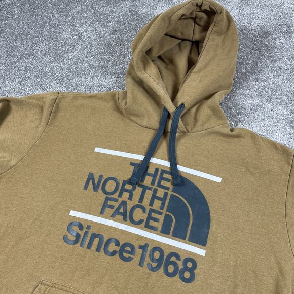 North Face Hoodie Mens Extra Large Fleece Outdoors Pullover Since 1968 Brown - Picture 1 of 15